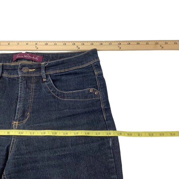 Gloria Vanderbilt Straight Flap Back Pocket Blue Denim Jeans Size 8 High-Rise - Picture 3 of 12